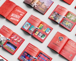 Diseño gráfico de dossier de ventas de fotografías y vídeos del Mundial de Rusia 2018 a distintos periódicos, revistas y medios especializados.