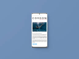 Cordon Creative | Diseño de campaña de email marketing responsive corporativa, adaptable a la versión mobile y tablet.
